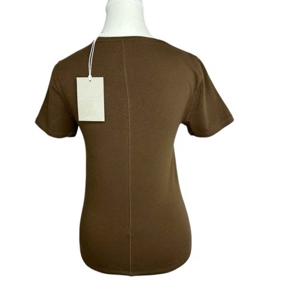 Everlane Womens Supima Cotton Scoopneck Tee Cocoa Brown Short Sleeve Small NWT - Picture 3 of 11